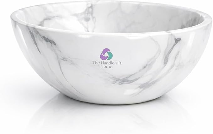 Elegant Handcrafted Resin Bowl – Glossy Amber Finish Decorative & Functional Use | Resin Decorative Bowl Centerpiece Table Decorations, Fruit Basket for Coffee Table, Kitchen Decor (Black & White)