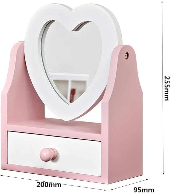 Makeup Mirror-akeup Mirror with Lights, Makeup Organizer, with Magnification Small Mirror,Touch Screen Dimming, Dual Power