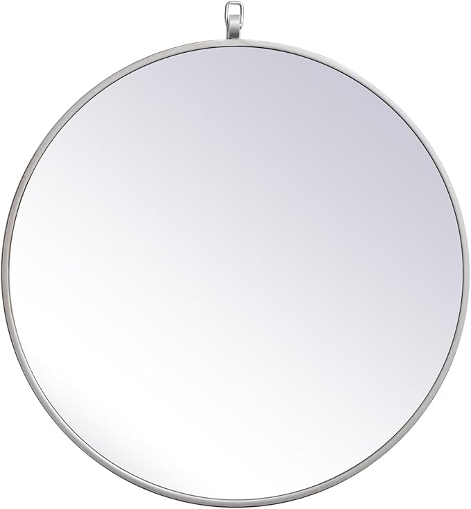 Focus 21x21 Round Wall Mirror, for Bathroom Bedroom Entryway, Silver