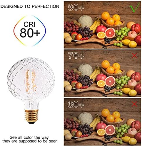 Vintage LED Edison Bulb G30 G95 4W Dimmable LED Filament Bulb Globe Pineapple Shaped Light Bulb 2300K Warm White E26 400LM Equivalent 40W Incandescent (Clear)