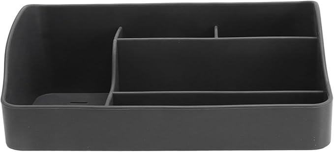 5 Grid Makeup Organizer Silicone Cosmetic Jewelry Storage Box Makeup Desk Organizer for Cosmetics Skincare Lipstick Brushes Lotions Eyeshadow Nail Polish Jewelry(Dark Gray)