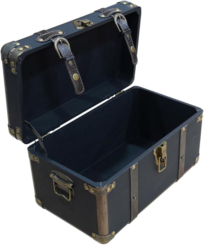 Storage Box, Vintage Wooden Decorative Box with Flip Top, 15.74x9.05x9.05 inches, Brown, for Storage and Home Decoration