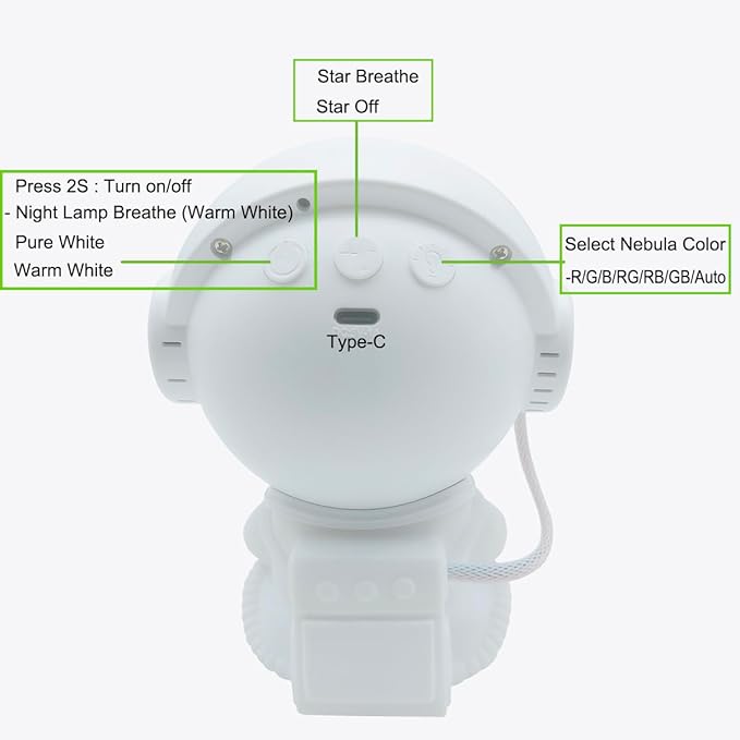 Astronaut Galaxy Projector LED Night Lights for Kids,Nebula Ceiling Lamp Star Light Nightlight Kids for Room Deco with Timer and Remote
