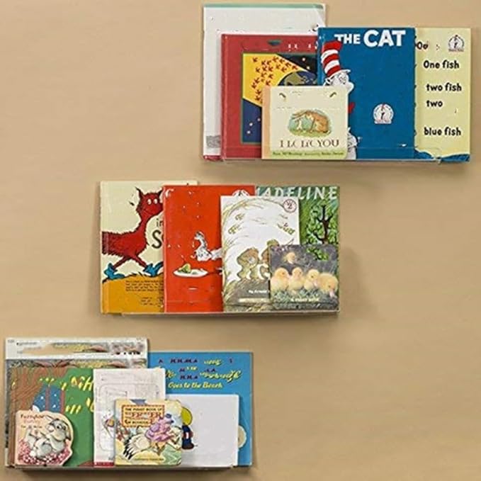 PRETYZOOM 1 Pack Acrylic Shelves for Storage, 12x4 Inches Wall Floating Bookshelves for Nursery, Bathroom Perfume Makeup Display Shelf, Space-saving Wall Organizer