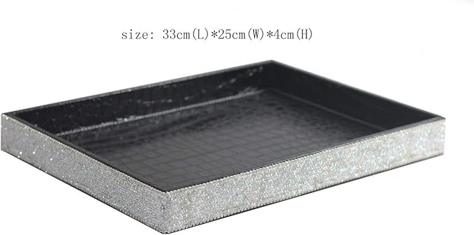 BestblingBling Classic Bling Rhinestone Jewelry or Makeup Storage Box Organizer Display Storage case for Desk or Table(Silver)