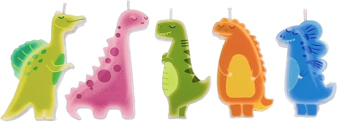 Streamline Imagined Decorative Birthday Candles - Dinosaur (5 Candle Pack)