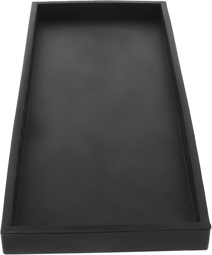 Ciieeo Silicone Storage Tray Large Black for Bathroom Countertop and Vanity Table, Makeup Organizer and Jewelry Holder with Non-Slip Surface for Kitchen and Living Room