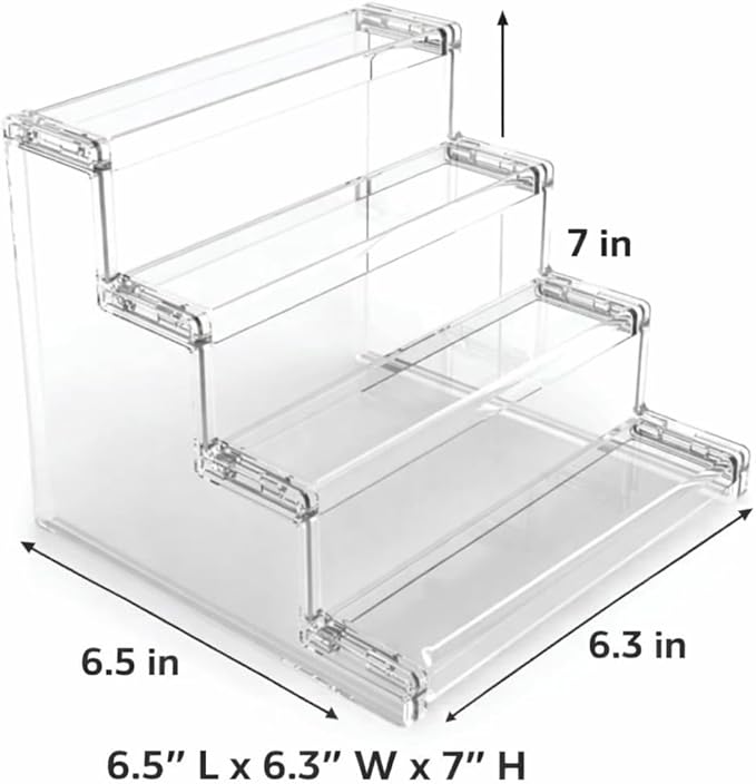 3 x 3-Tier Clear Acrylic Organizer Display Stand – Makeup, Skincare, Perfume, Cupcake Holder, Countertop Storage Shelf for Bathroom, Kitchen, Vanity and Retail Display