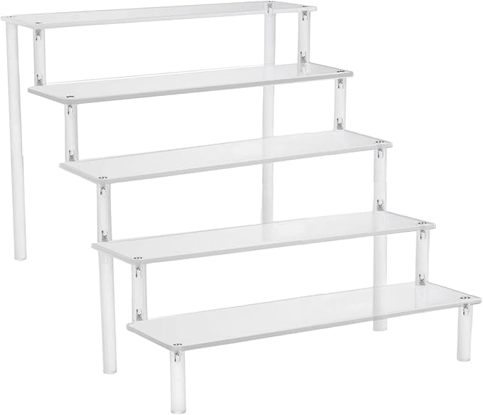 Acrylic Action Figure Display Stand 3 Step Perfume Cupcake Organizer Tray Holder Display Shelf for Makeup Doll - Clear Transparent Toy Model Shelf Risers for - 39.5x41.5cx25cm