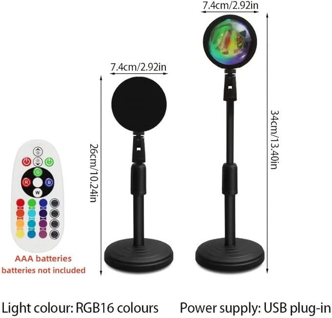 Sunset Lamp Projector with APP & Remote Control, Rotation Multiple Colors Changing LED Lamp Night Light, Sunset Light for Bedroom Decor/Party/Tiktok Live/Room Decor
