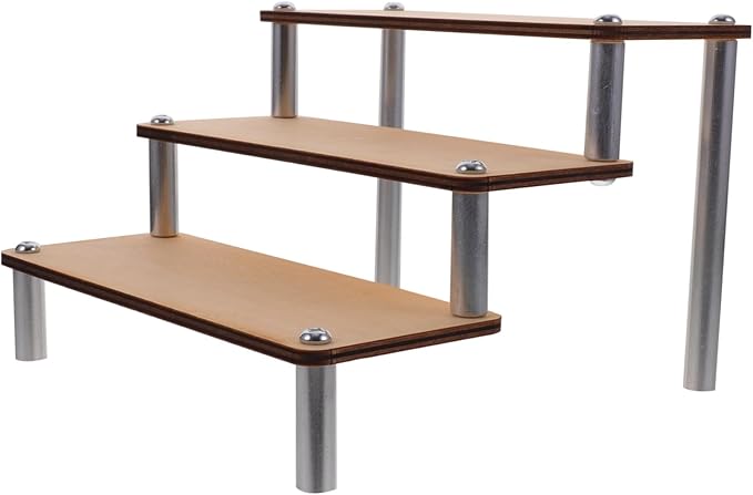 ULTECHNOVO Wooden Makeup Organizer Display Stand Riser Cupcake Earring Holder Rustic Decor