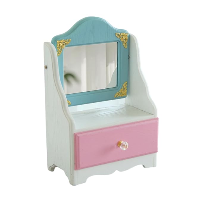 Desktop Makeup Mirror with Drawer Cosmetic Organizer for Skincare