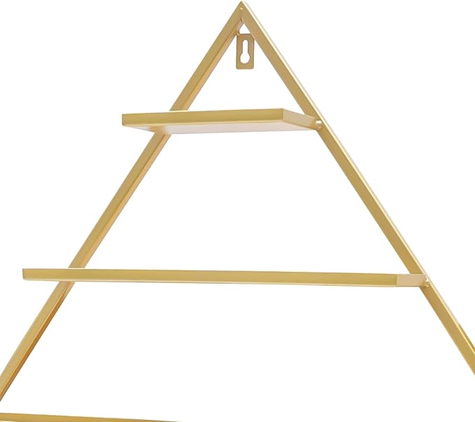 DaryaBrest Wall-Mounted Nail Rack - 5 Tier Metal Display Case (Heart-Shaped) Cosmetic Storage Shelves home Spa Shop (gold)