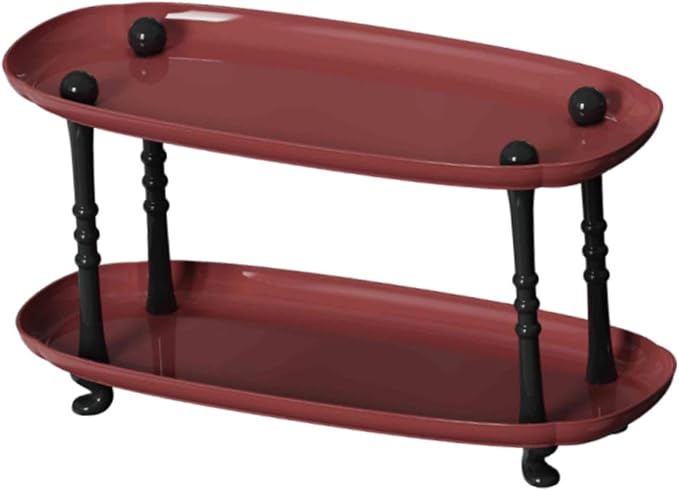 Desktop Organizer Countertop Storage Rack Vanity Tray Makeup Organizer for Countertop Red(Red)