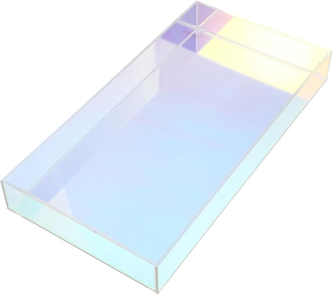 Garneck Colorful Acrylic Storage Tray Rectangular Desktop Organizer for Jewelry and Makeup Plastic Tray for Home Use Easy to Clean for Organizing Accessories