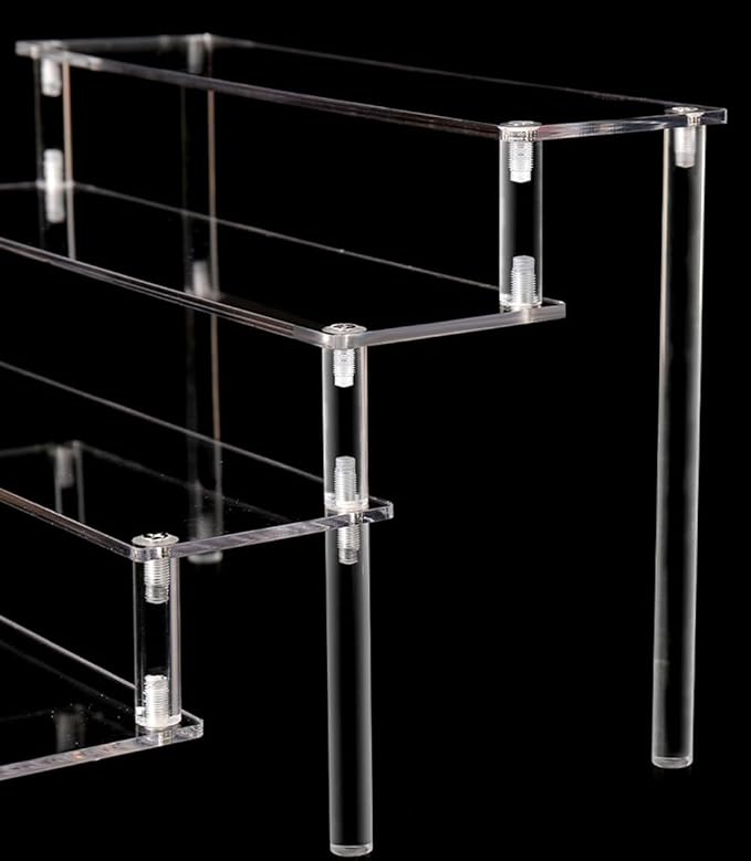 Acrylic Riser,Large Display Risers, Clear Risers Perfume Organizer, 3 Tiered Cupcake Shelf Stand Holder,11.8 Inch,DIY