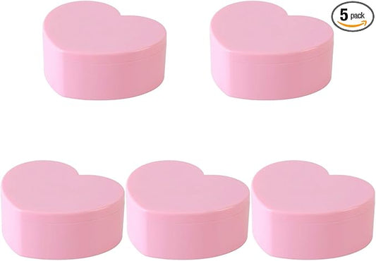 Heart Shape Jewelry Box 5pcs Double Layer Jewelry Case with Mirror Trinket Keepsake Box Makeup Cosmetics Storage Jewelry Organizer for Earring Necklace Bracelet Watch