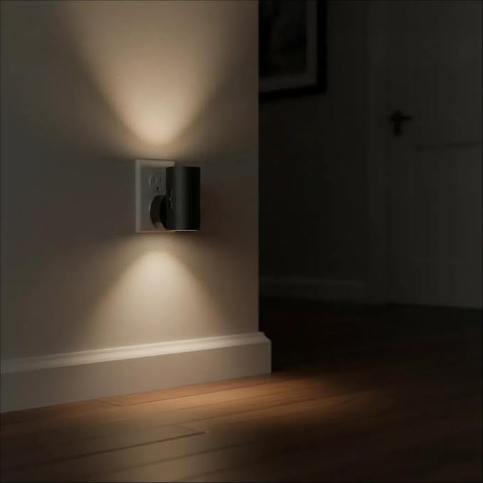 TSEXES LED Night Light Plug into Wall, 0-300LM Adjustable Brightness,Light Sensor,Daylight 5000K,Dimmable Night Light for Hallway Bedroom Stairway, 4 Pack