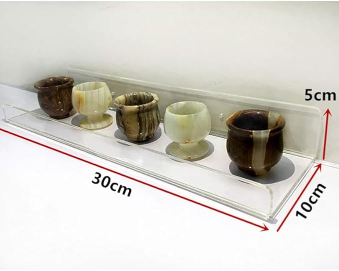 PRETYZOOM 1 Pack Acrylic Shelves for Storage, 12x4 Inches Wall Floating Bookshelves for Nursery, Bathroom Perfume Makeup Display Shelf, Space-saving Wall Organizer