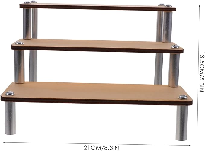 Ciieeo Make up Organizers Wooden Riser Display Stand Craft Display Rack Elegant Counter for Collections