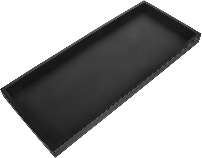 DOITOOL Silicone Bathroom Vanity Tray Large Black, Multipurpose Storage Plate for Cosmetics, Keys, Rings, and Makeup Organizer for Kitchen Counter and Vanity
