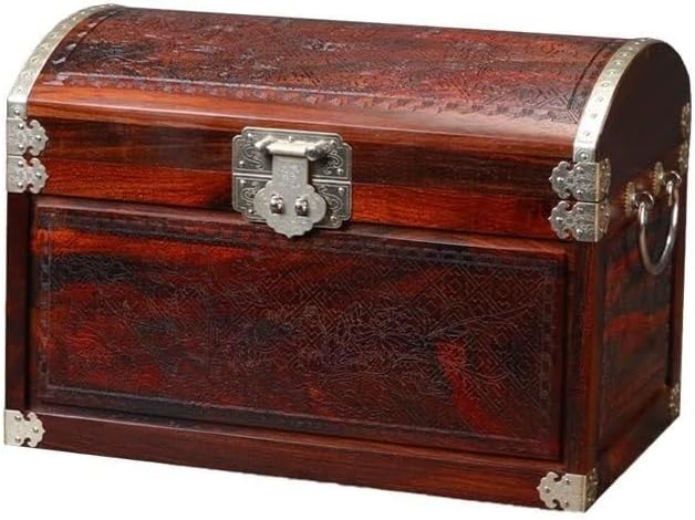 Makeup Organizers Solid Wood Jewelry Box Chinese Retro Storage Box Ring Earring Necklace Bracelet Watch Small Jewelry Storage Box Jewelry Box 11.81 Inches Jewelry Case (Color : A)