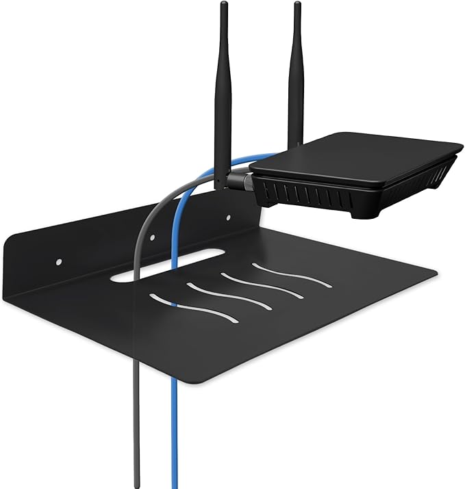 Steel Floating Shelves for Wall,Small Wall Shelf，Suitable for Bedroom, Living Room, Bathroom, Kitchen, Office (Black, 9.1x6.9)