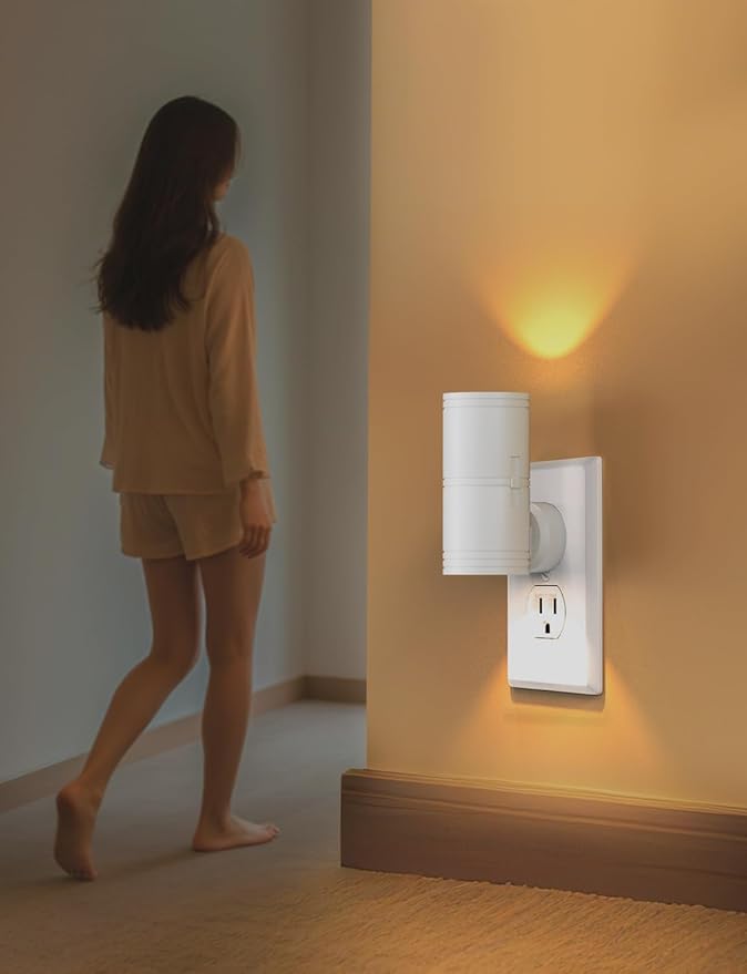 Likelgn Night Light Plug into Wall, 4 Pack Dimmable LED Nightlight with Dusk to Dawn Sensor, Soft White Glow, for Hallway, Bathroom, Bedroom, White