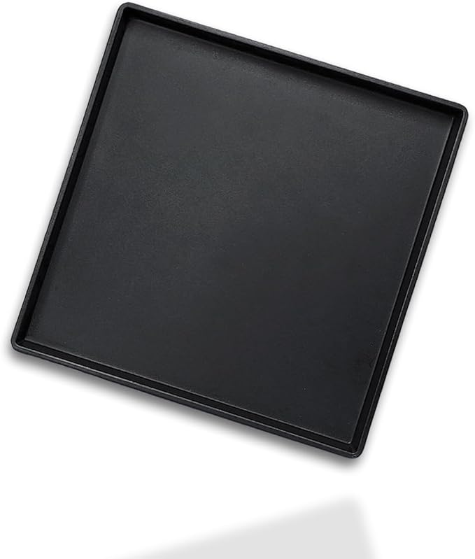 Small Square Serving Tray (9 inch), Durable Black Tray for Desserts & Organization, Lightweight for Coffee, Drinks, Party, Seasoning, Perfume and Display.