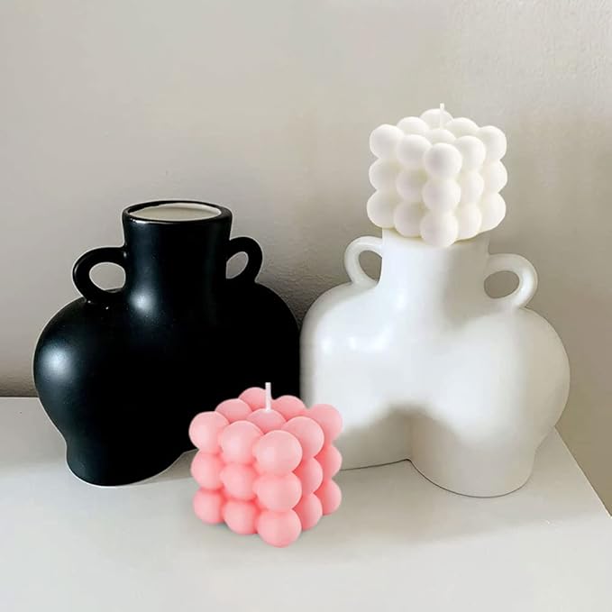 Valentine's Bubble Candles for Women, Floating Shelves Cube Shaped Scented Candles Square Candle Cool for Home Office Trendy Room Shelf Decor Aesthetic Bubble Candles Set (4 Pack)