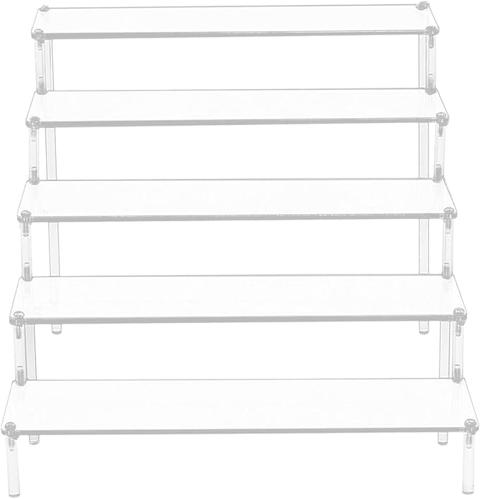 Acrylic Action Figure Display Stand 3 Step Perfume Cupcake Organizer Tray Holder Display Shelf for Makeup Doll - Clear Transparent Toy Model Shelf Risers for - 29.5x41.5x25cm