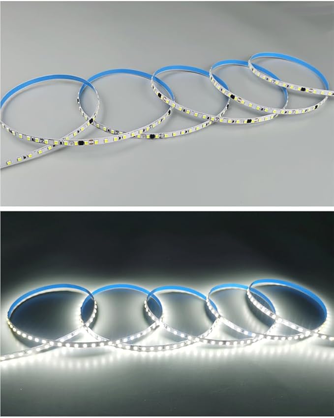 110V LED Strip Lights 120leds/m Flexible LED Tape, No Power Supply Needed (Clear White 6000K, 16.4FT), LED-STL120