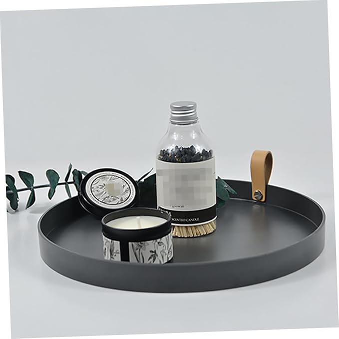 Cabilock Leather Abs Desktop Organizer Makeup Sundries Storage Tray Versatile Home Storage