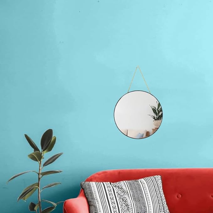 YCHMIR Small Round Wall Mirror,Bathroom Mirror (Black, 11.8 in.)