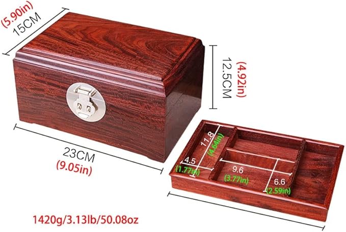 Makeup Organizers Jewelry Box Wooden Storage Box Ring Earring Necklace Bracelet Watch Small Jewelry Storage Box Jewelry Box 9.05 inches Jewelry Case