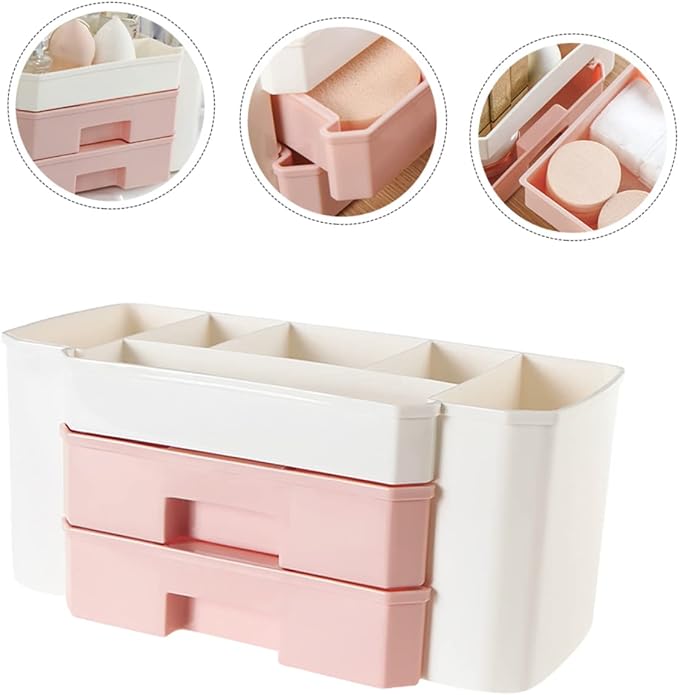 Desktop Jewelry Storage Box Drawer 1 Piece Makeup Organizer Compact Cosmetic Storage Case for Rings Earrings and Bracelets for Vanity Table Organization