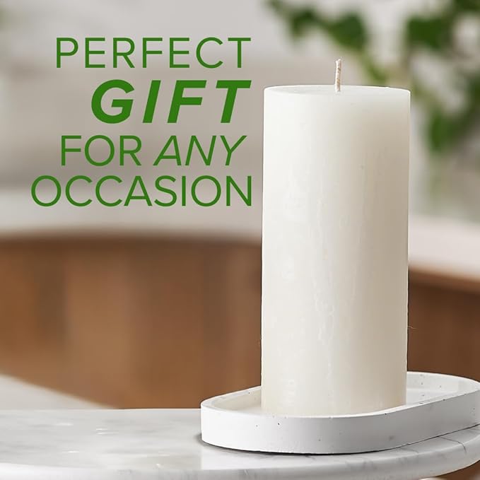 Simply Soson Peppermint Scented Candle Set - 3x6 Ivory Pillar Candles for Home, Aromatherapy, Women