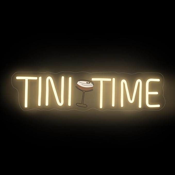 Tini Time Neon Sign, Espresso Martini LED Decor, Home Bar Party Decoration, Beer LED Light, Espresso Martini Time Lover, Bachelorette Party Decor, 16.5"x4.5"