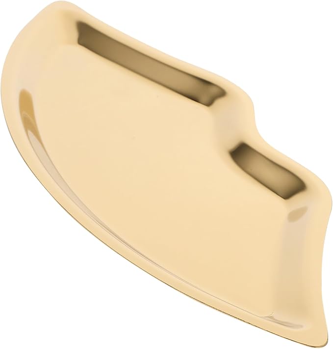 Lip Shaped Jewelry Plate Key Tray Makeup Organizers for Counter Organizers Gold