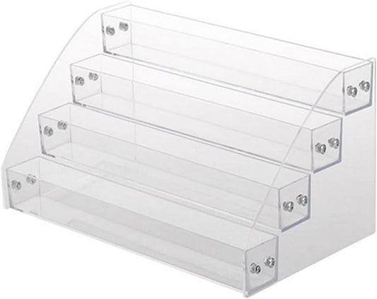 Acrylic Risers Display Stands, 12 Inch 4 Tier Clear Acrylic Shelves, Perfume Stand Organizer for Figurine Display, Makeup, Toys, Cupcake.