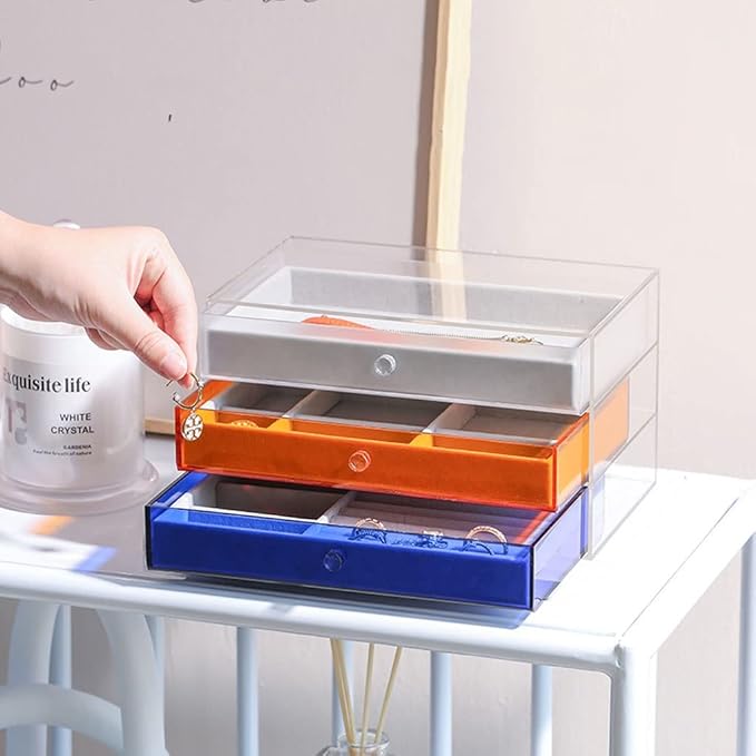 Makeup Organizers Jewelry Box Storage Box Small Jewelry Box Cosmetic Box Can Store Rings Bracelets Necklaces Earrings Watches Jewelry Case
