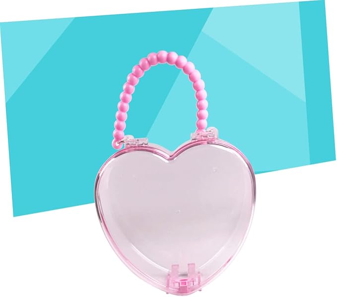 WOONEKY Sink Splash Guard 1pc Ornament Storage Toy Organizer Bins Jewelry Case Heart Shape Storage Case Makeup Suitcase Accessories Pink Heart-Shaped Bow Brooch