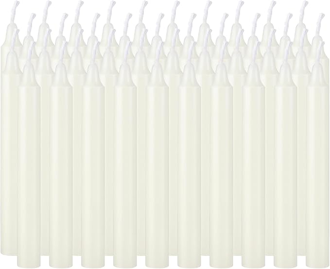 YOROXRG Set of 40 Ivory Candles Mini Unscented Taper Candles for Christmas,Household, Wedding, Rituals, Prayer, Birthdays, Meditation, Altar,Party and Home Décor Candlesticks - 4 Inch Tall