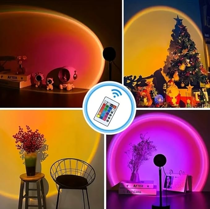 JIMEI Sunset Lamp Projector Led Lights for Bedroom Night Light RGB Lights Sun Sunlight Sunrise Lamp Mood Lighting Home/Room Decor Christmas Gifts for Women,Tabletop Multicolor