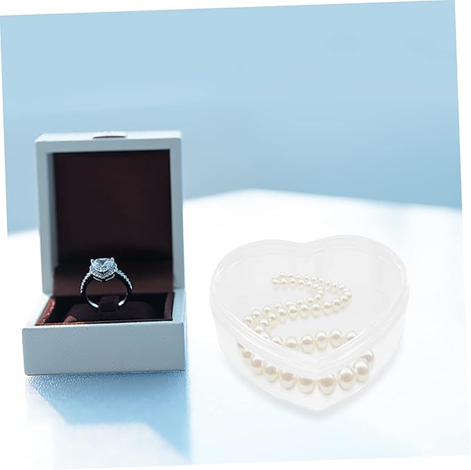 FRCOLOR 12Pcs Heart Shaped Jewelry Storage Box Decorative Makeup Organizer for Rings Necklaces and Bracelets Creative Keepsake Case for Weddings and Special Occasions