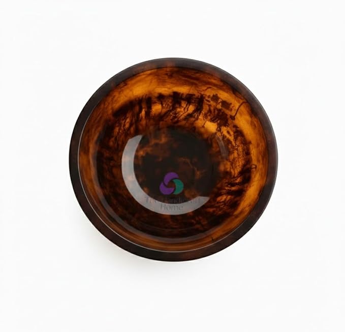 Elegant Handcrafted Resin Bowl – Glossy Amber Finish Decorative & Functional Use | Resin Decorative Bowl Centerpiece Table Decorations, Fruit Basket for Coffee Table, Kitchen Decor (Tortoise)
