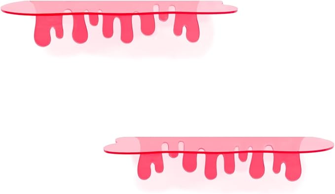 SetGame 2-Pack Acrylic Small Wall Shelves - 12 Inch Floating Shelf for Walls, Home Wall Display Ledges for Storage, Room Décor, Small Album & Items Organizer Display Dripping Wall Decor