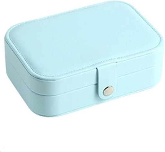 Jewelry Box Portable Travel Jewelry Organizer Necklace Ring Earring Storage Box Double Layer Household Jewelry Box Makeup Organizer for Rings Necklaces Bracelets Earrings ( Color : D , Size : 16*11.5*