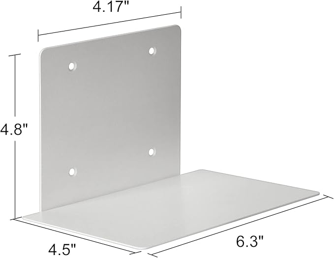 ECOSEAO Floating Book Shelves for Wall, Heavy-Duty Book Organizers, Iron Wall Mounted Shelves for Home Office Classroom Library, White Large (4)