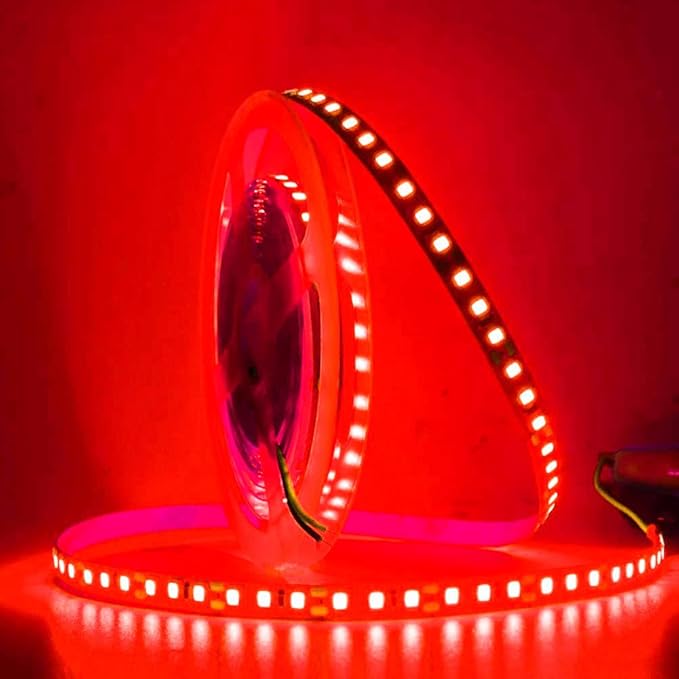 SUYOOULIN LED Strip Lights, SMD 2835 LED Strip, DC12V 1200LEDs 16.4Ft 26000LM High Density LED Light Strips Waterproof IP65, 3 Times Brightness Than SMD3528 LED Strip, Red